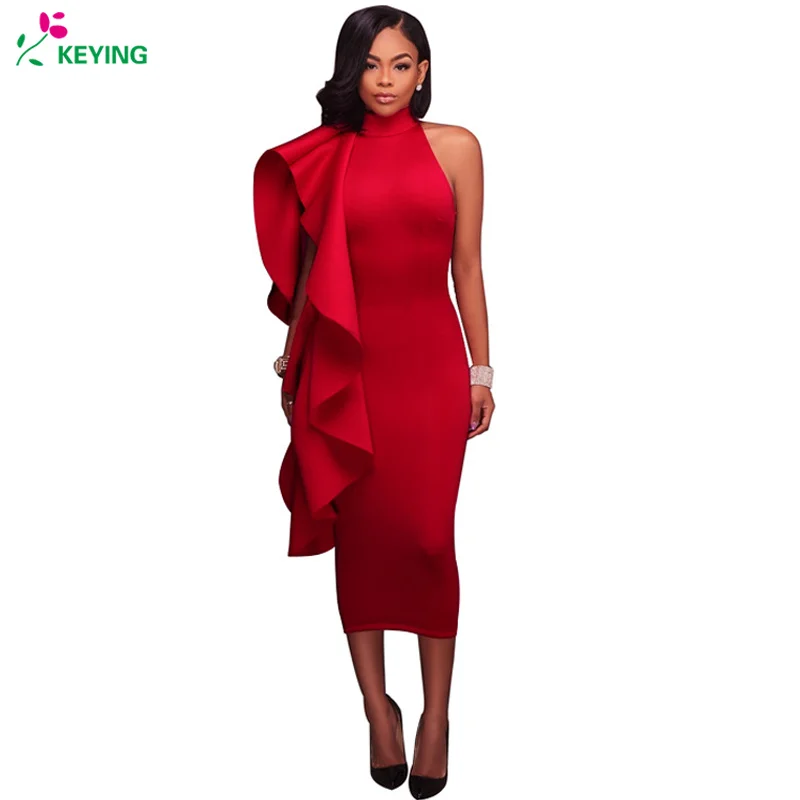 KEYING Women Dress Sexy Sleeveless Shoulder Flouncing Package Hip Slim Solid Casual Splice irregular Nightclub Dresses
KEYING Women Dress Sexy Sleeveless Shoulder Flouncing Package Hip Slim Solid Casual Splice irregular Nightclub Dresses