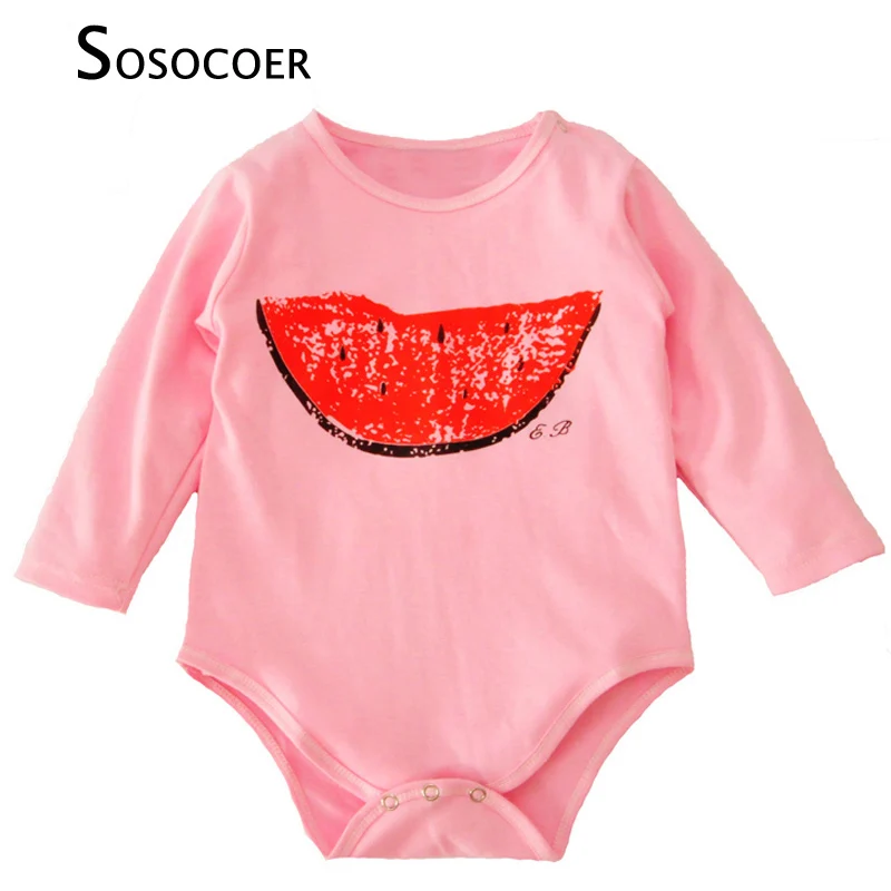 SOSOCOER Baby Rompers Newborn Watermelon Long Sleeve Jumpsuit Romper Spring Autumn Fashion Fruit Girls Romper Body Suit Clothes
SOSOCOER Baby Rompers Newborn Watermelon Long Sleeve Jumpsuit Romper Spring Autumn Fashion Fruit Girls Romper Body Suit Clothes