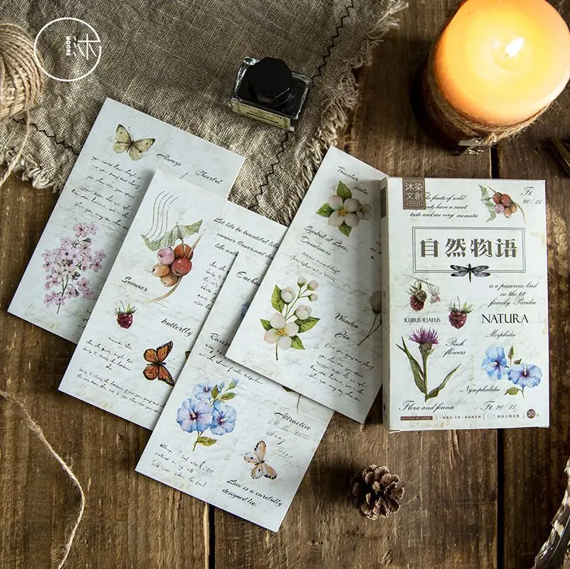 30 Sheets/Set Nature Plant Paper Postcard Greeting Card Birthday Bussiness Gift Card Set Message Card
30 Sheets/Set Nature Plant Paper Postcard Greeting Card Birthday Bussiness Gift Card Set Message Card
