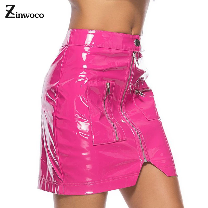 Zinwoco Pink Sexy Mini Skirt Streetwear Gothic Leather Skirt Fashion Zipper Decoration Mini Leather Skirt Women Bodycon Skirt
Zinwoco Pink Sexy Mini Skirt Streetwear Gothic Leather Skirt Fashion Zipper Decoration Mini Leather Skirt Women Bodycon Skirt