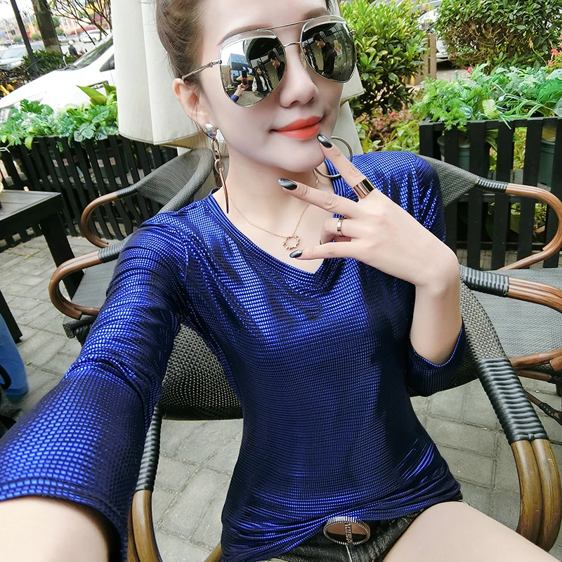 2019 new women sexy V collar blouse fashion Bright long sleeve women's clothing plus size womens tops blusas
2019 new women sexy V collar blouse fashion Bright long sleeve women's clothing plus size womens tops blusas