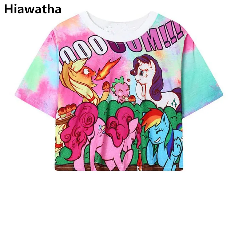 Hiawatha 2018 New Harajuku Style Crop Tops Women Pony Printed Short Sleeve T Shirt Cute Cartoon Girl T-Shirts T2347
Hiawatha 2018 New Harajuku Style Crop Tops Women Pony Printed Short Sleeve T Shirt Cute Cartoon Girl T-Shirts T2347