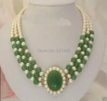 Sl20140620S Beautiful Jewelry 7-8mm white Freshwater pearl and green stone Necklace
Sl20140620S Beautiful Jewelry 7-8mm white Freshwater pearl and green stone Necklace