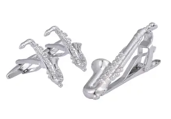 10sets/lot Silver Saxophone Cufflinks Tie Clip Set Music Equipment Cuff Links Tie Pins Bar Sets Men's Jewelry Gift
10sets/lot Silver Saxophone Cufflinks Tie Clip Set Music Equipment Cuff Links Tie Pins Bar Sets Men's Jewelry Gift