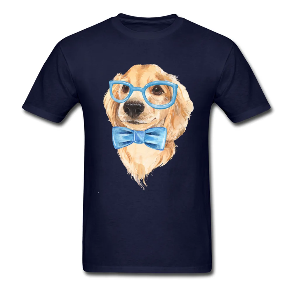 Custom Tees Family Short Sleeve Men T Shirts TpicOriginaltitle Slim Fit VALENTINE DAY Sweatshirts Crew Neck Wholesale Cute dog in glasses navy