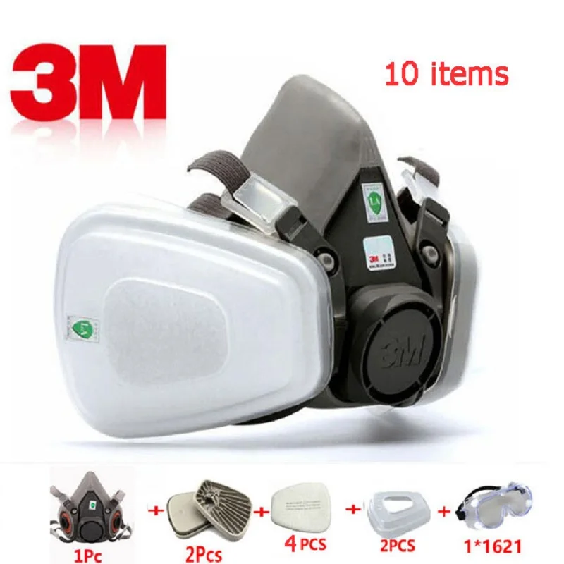 10 in 1 3M 6200 Industrial Respirator Gas Mask Chemical Painting Work Protection PC Goggles / 603 Adapter for Dustproof Mask
10 in 1 3M 6200 Industrial Respirator Gas Mask Chemical Painting Work Protection PC Goggles / 603 Adapter for Dustproof Mask