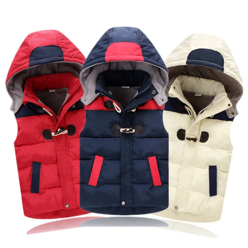 Детский жилет с капюшоном для детей теплая куртка-пуховик верхняя одежда пальто