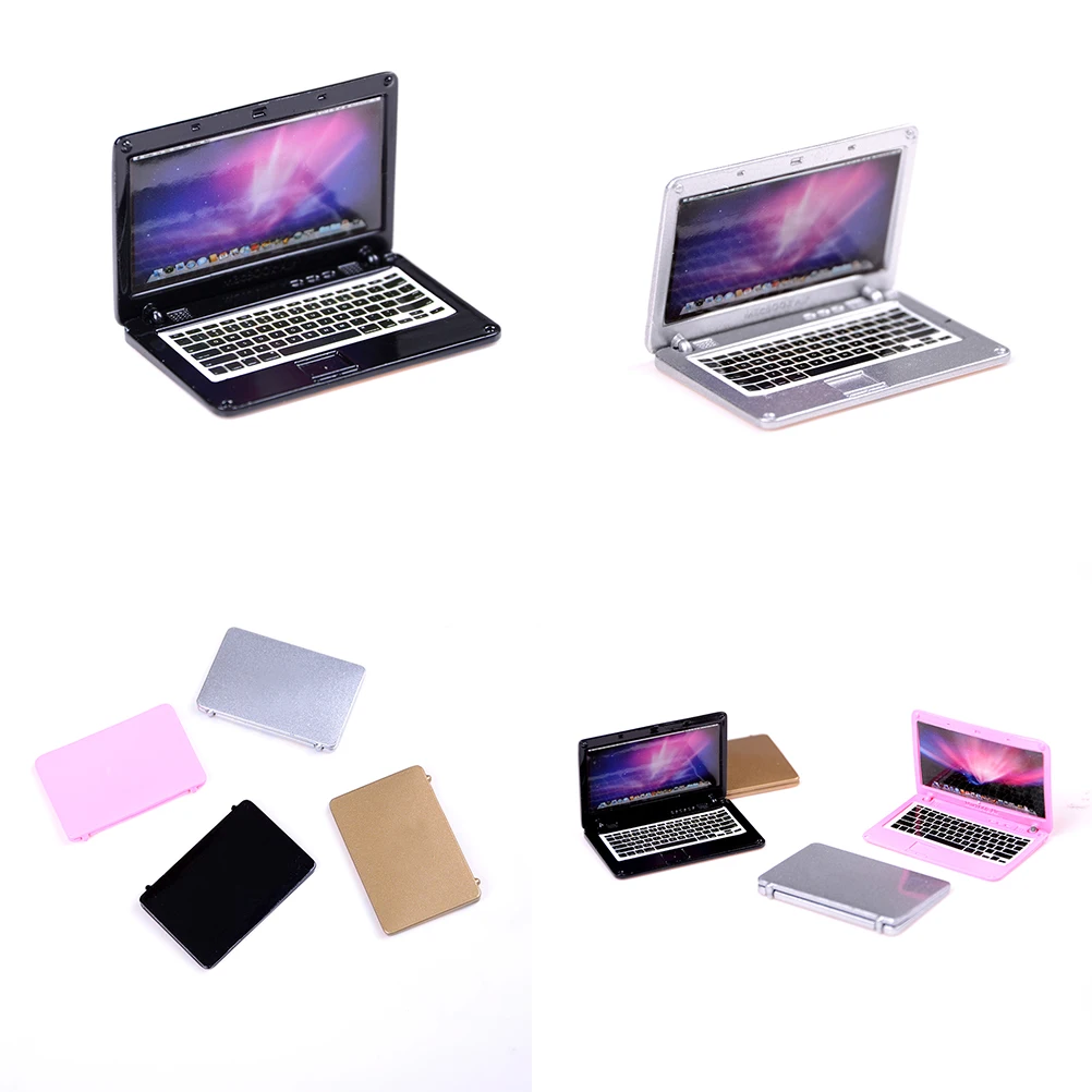 4 цвета мини ноутбук компьютер для BJD сцены моделирования куклы аксессуары