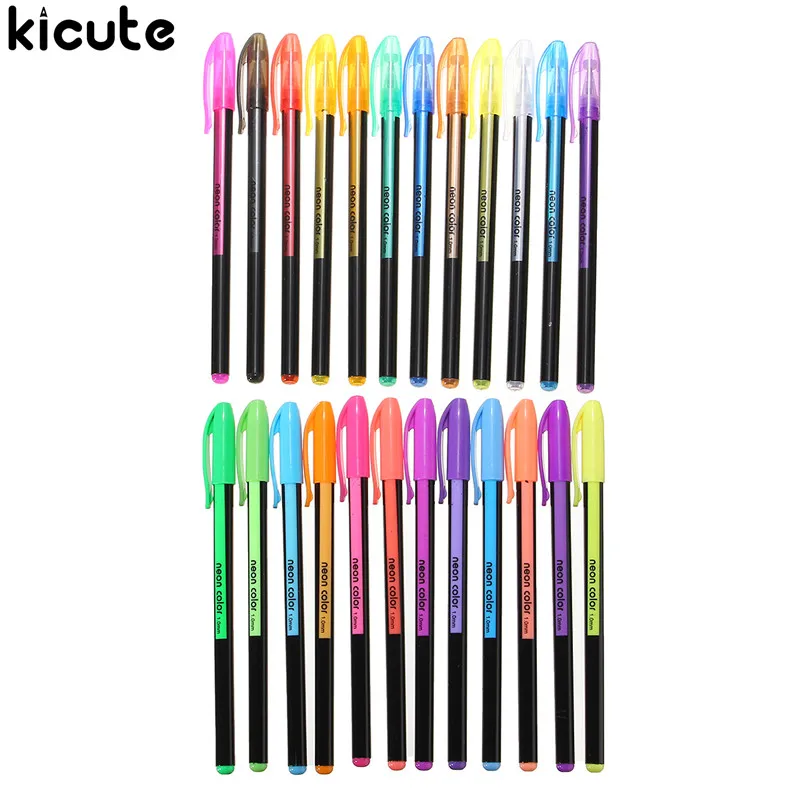 Kicute 24pcs Colorful Gel Pen Set Refills Pastel Neon Glitter Sketch Drawing Color Pen School Stationery Marker for Kids Gifts
Kicute 24pcs Colorful Gel Pen Set Refills Pastel Neon Glitter Sketch Drawing Color Pen School Stationery Marker for Kids Gifts