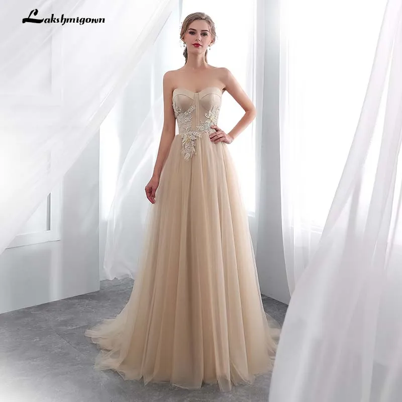 Sweetheart Cheap Champagne Evening Dress Tulle Lace Evening Gown Lace Up Party Dress vestido de festa longo
Sweetheart Cheap Champagne Evening Dress Tulle Lace Evening Gown Lace Up Party Dress vestido de festa longo