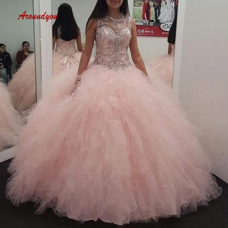 Luxury Crystals Quinceanera Dresses Ball Gown Pink Ruffle Prom Debutante Sweet 16 Dress vestidos de 15 anos
Luxury Crystals Quinceanera Dresses Ball Gown Pink Ruffle Prom Debutante Sweet 16 Dress vestidos de 15 anos