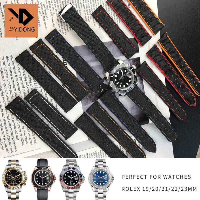 19mm 20mm 21mm 22mm Surface Nylon Bottom Cowhide Watch Strap Fasion Sport Watchband Folding Buckle Perfert for Role Submariner
19mm 20mm 21mm 22mm Surface Nylon Bottom Cowhide Watch Strap Fasion Sport Watchband Folding Buckle Perfert for Role Submariner