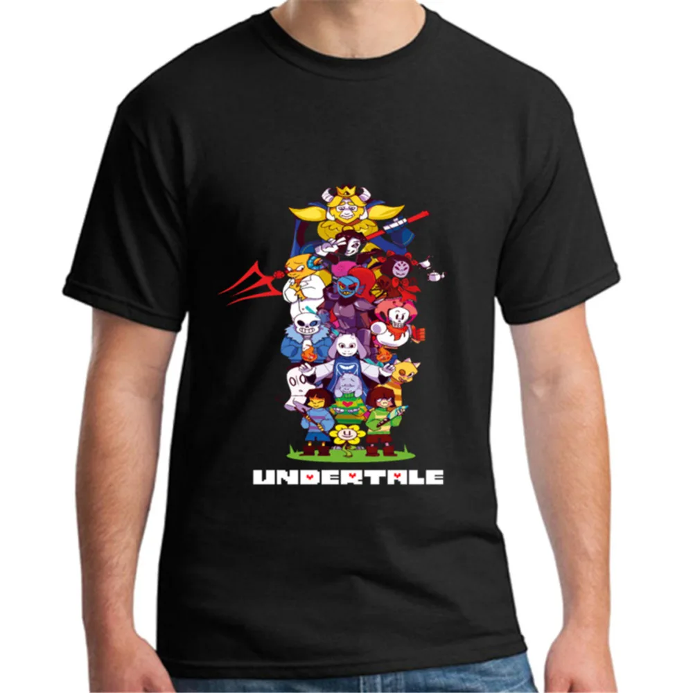 Футболка мужская с принтом аниме Undertale модная удобная тенниска из 100% хлопка