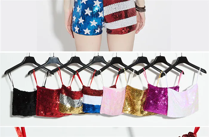 New Womens Tube Tops Hot Party Stage Sequins Tubes Bra Padded Strapless Sexy Sequineed Crop Top Women Lady Summer Sleevless Top 27