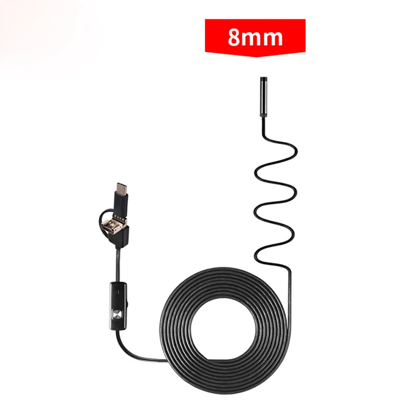 1Pcs Universal HD High Quality 3 in 1 8mm 1/2/5/10 m USB Car Industrial Endoscope Len For PC and Android Mobile Phone Lens 6 LED
1Pcs Universal HD High Quality 3 in 1 8mm 1/2/5/10 m USB Car Industrial Endoscope Len For PC and Android Mobile Phone Lens 6 LED