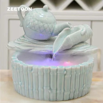 LED Mini Tea Pot Water Fountain Humidifier Desktop Flower Pot Feng Shui Lucky Creative Atomizer Ceramics Home Decor Wedding Gift
LED Mini Tea Pot Water Fountain Humidifier Desktop Flower Pot Feng Shui Lucky Creative Atomizer Ceramics Home Decor Wedding Gift