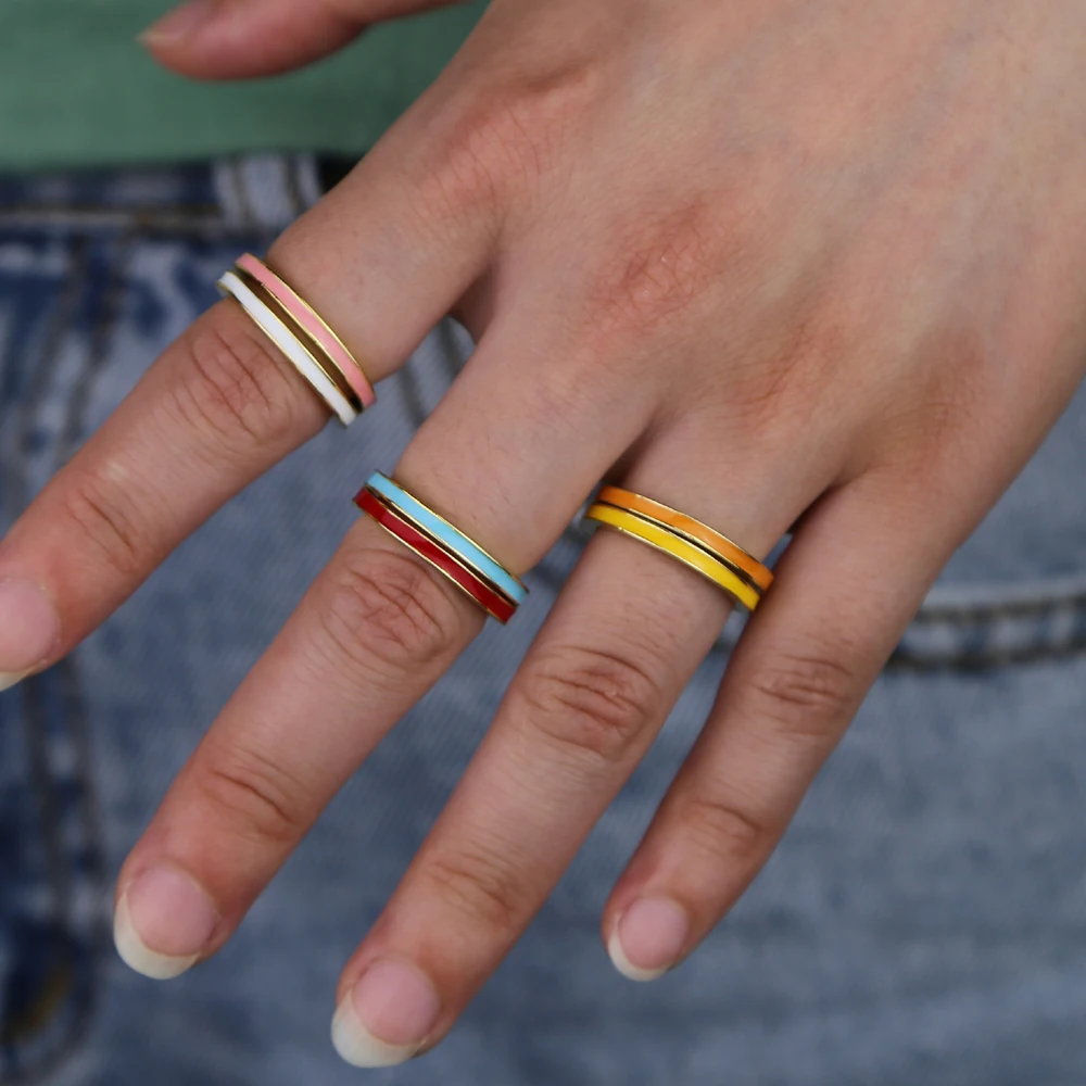 us size 5 6 7 8 classic 2mm thin band engagement ring colorful enamel stack stacking fashion simple rings
us size 5 6 7 8 classic 2mm thin band engagement ring colorful enamel stack stacking fashion simple rings