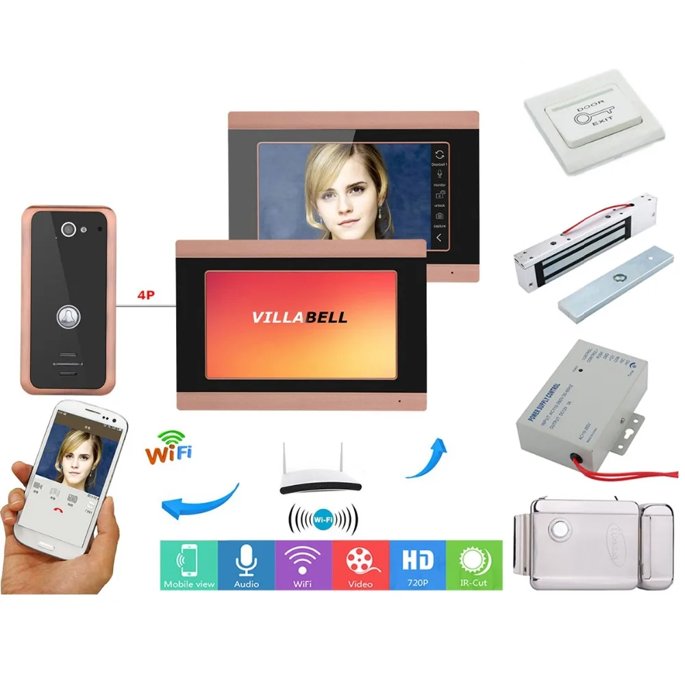 Home set 7inch 2 Monitors Wired Wifi Video Door Phone Doorbell Intercom Entry System Wired Camera Night Vision+Electric Lock
Home set 7inch 2 Monitors Wired Wifi Video Door Phone Doorbell Intercom Entry System Wired Camera Night Vision+Electric Lock