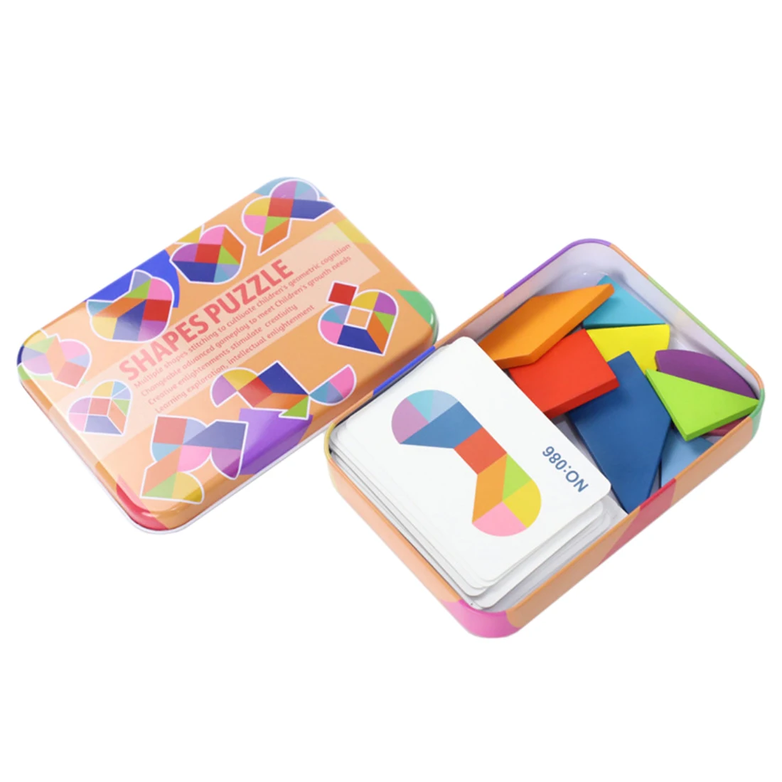 Children Geometric Puzzle Shapes Puzzle Creative Tangram With Tin Box Kids Baby Early Educational Learning Toy - Heart/Egg Shape
Children Geometric Puzzle Shapes Puzzle Creative Tangram With Tin Box Kids Baby Early Educational Learning Toy - Heart/Egg Shape