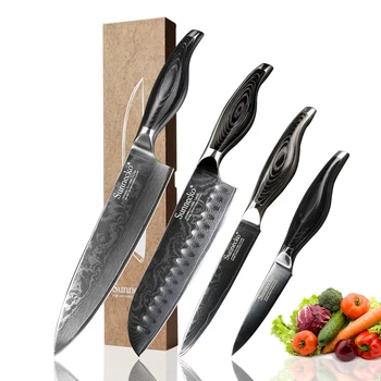 SUNNECKO Damascus Santoku Chef Utility Paring Knife Japanese VG10 Steel Sharp Blade Pakka Wood Handle 4PCS Kitchen Knives Set
SUNNECKO Damascus Santoku Chef Utility Paring Knife Japanese VG10 Steel Sharp Blade Pakka Wood Handle 4PCS Kitchen Knives Set