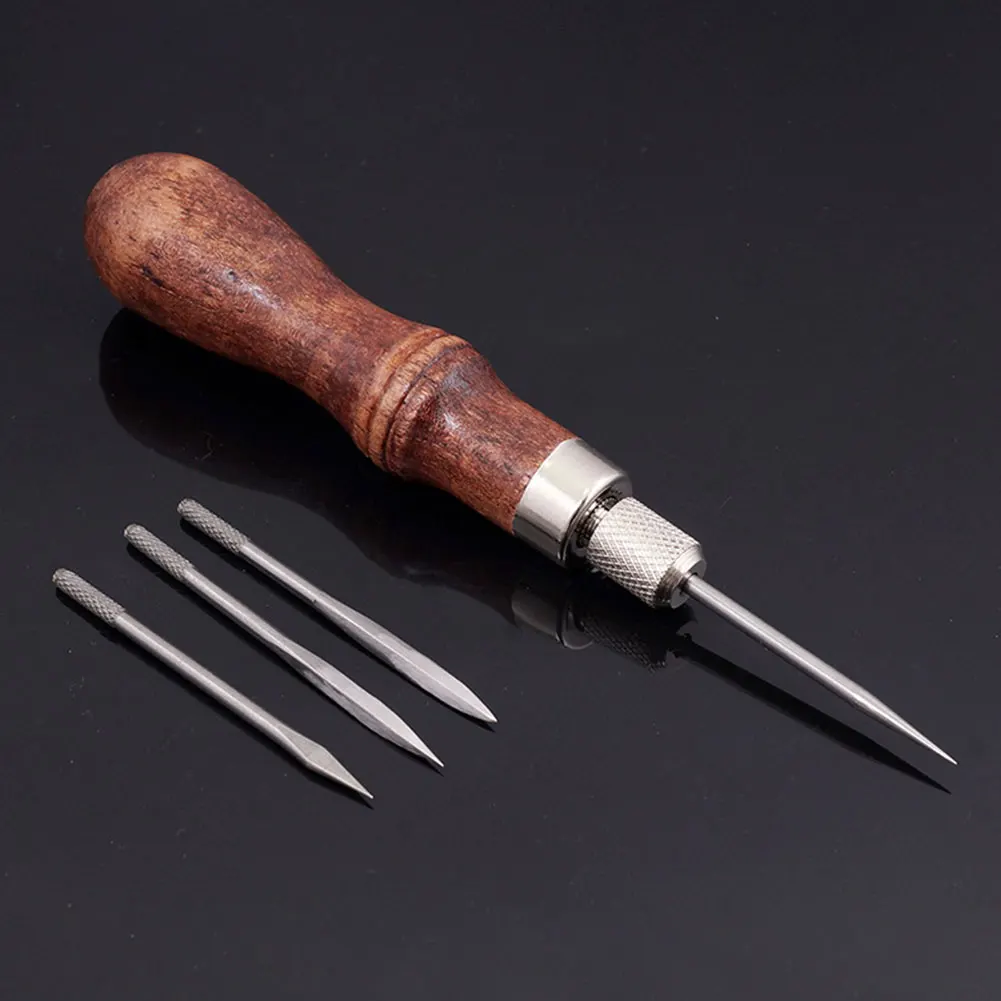 4 In 1 Scratch Awl Stitching Craft Shoe Repair Leather Tools Supplies Wood Handle Sewing Punch Hole DIY Accessories With Needle
4 In 1 Scratch Awl Stitching Craft Shoe Repair Leather Tools Supplies Wood Handle Sewing Punch Hole DIY Accessories With Needle
