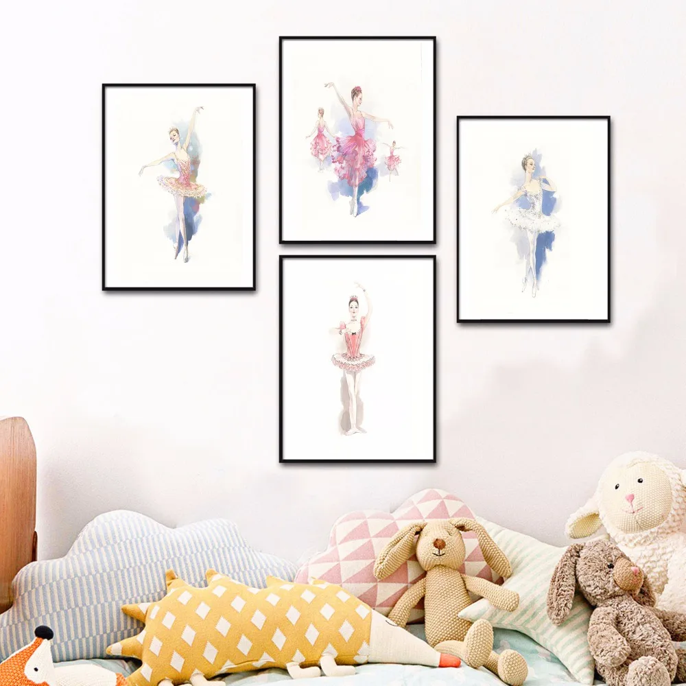 Фото Картина-постер на холсте с изображением балерины и принцессы настенные картины