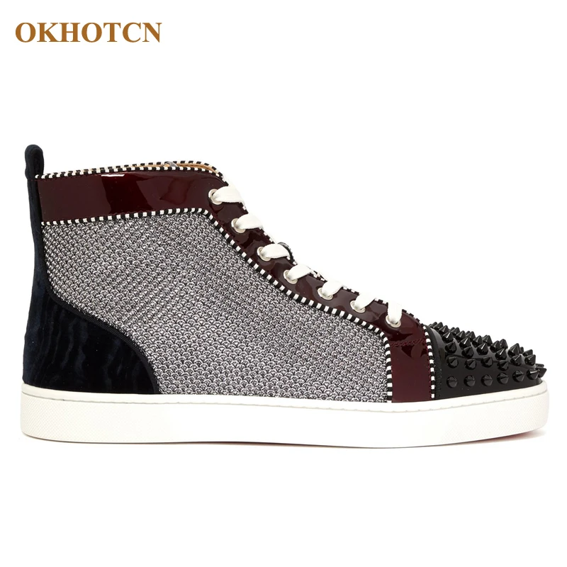 Spring Fashion Patchwork Casual Sneakers Woman Luxury Rivets Round Toe High Top Boots Flat Platform Breathable Brand Shoes Women
Spring Fashion Patchwork Casual Sneakers Woman Luxury Rivets Round Toe High Top Boots Flat Platform Breathable Brand Shoes Women