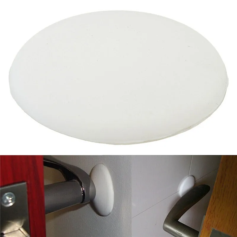 Image 10PCS White Door Stops Rubber Wall Protectors Guards Self Adhesive Door Handle Bumper Stoppers Best Price