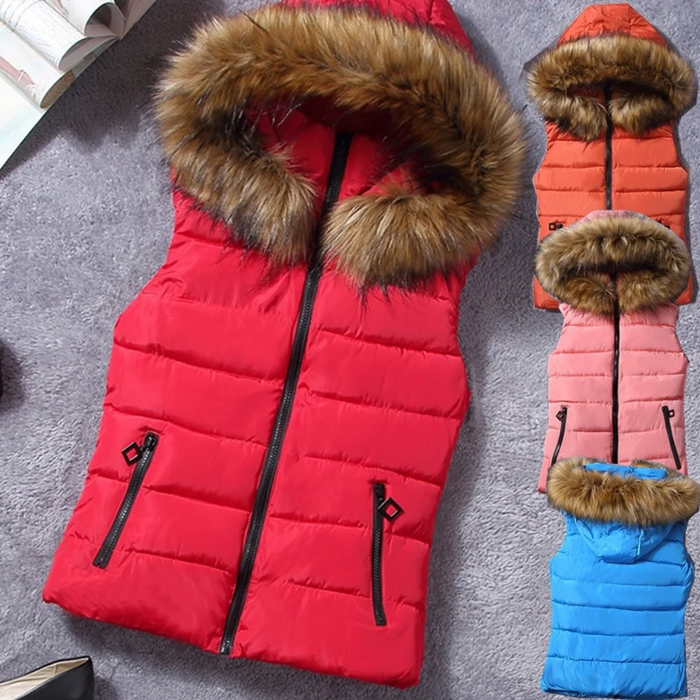 ZOGAA Women Winter Hooded Jacket Ladies Sleeveless Fur Collar Cotton Jacket Vest Female Casual Solid Color Zipper Coat 2019 New
ZOGAA Women Winter Hooded Jacket Ladies Sleeveless Fur Collar Cotton Jacket Vest Female Casual Solid Color Zipper Coat 2019 New