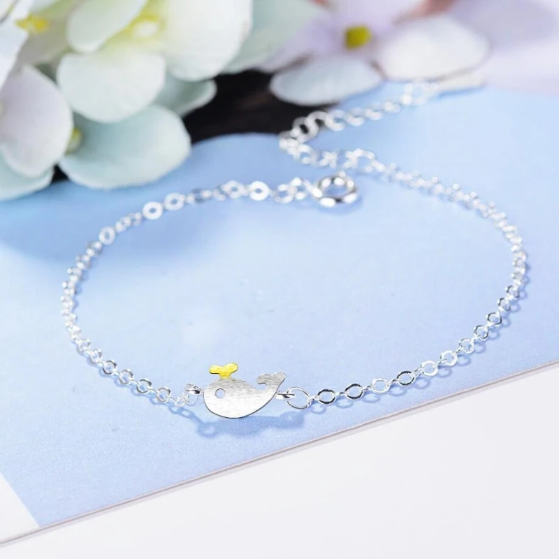 Cute Little Whale Dolphin 925 Sterling Silver Temperament Female Trendy Resizable Bracelets SBR087
Cute Little Whale Dolphin 925 Sterling Silver Temperament Female Trendy Resizable Bracelets SBR087