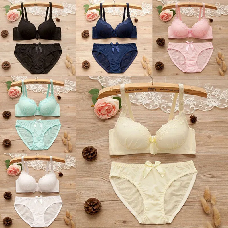 Women Lace Padded Push Up No Steel Ring 3/4 Cup Small Chest Gathered Back Closure Adjustment Bow Adjusted-straps Bra Briefs Set
Women Lace Padded Push Up No Steel Ring 3/4 Cup Small Chest Gathered Back Closure Adjustment Bow Adjusted-straps Bra Briefs Set