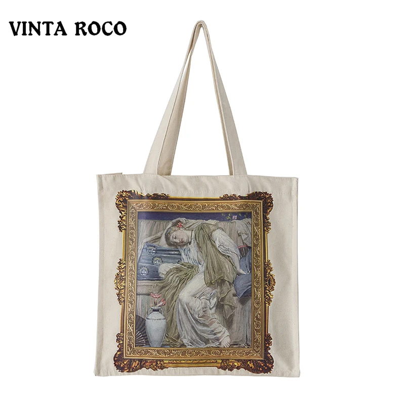 Vintage Canvas Tote Bags Foldable Grocery Market Oil Painting Canvas Large Capacity Recyclable Bag Simple Design Healthy Bags
Vintage Canvas Tote Bags Foldable Grocery Market Oil Painting Canvas Large Capacity Recyclable Bag Simple Design Healthy Bags