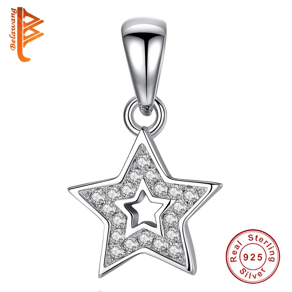 BELAWANG Fashion 925 Sterling Silver Clear Zircon Pentagram Star Necklaces Pendant for Women Pendant & Bracelet Jewelry Making
BELAWANG Fashion 925 Sterling Silver Clear Zircon Pentagram Star Necklaces Pendant for Women Pendant & Bracelet Jewelry Making