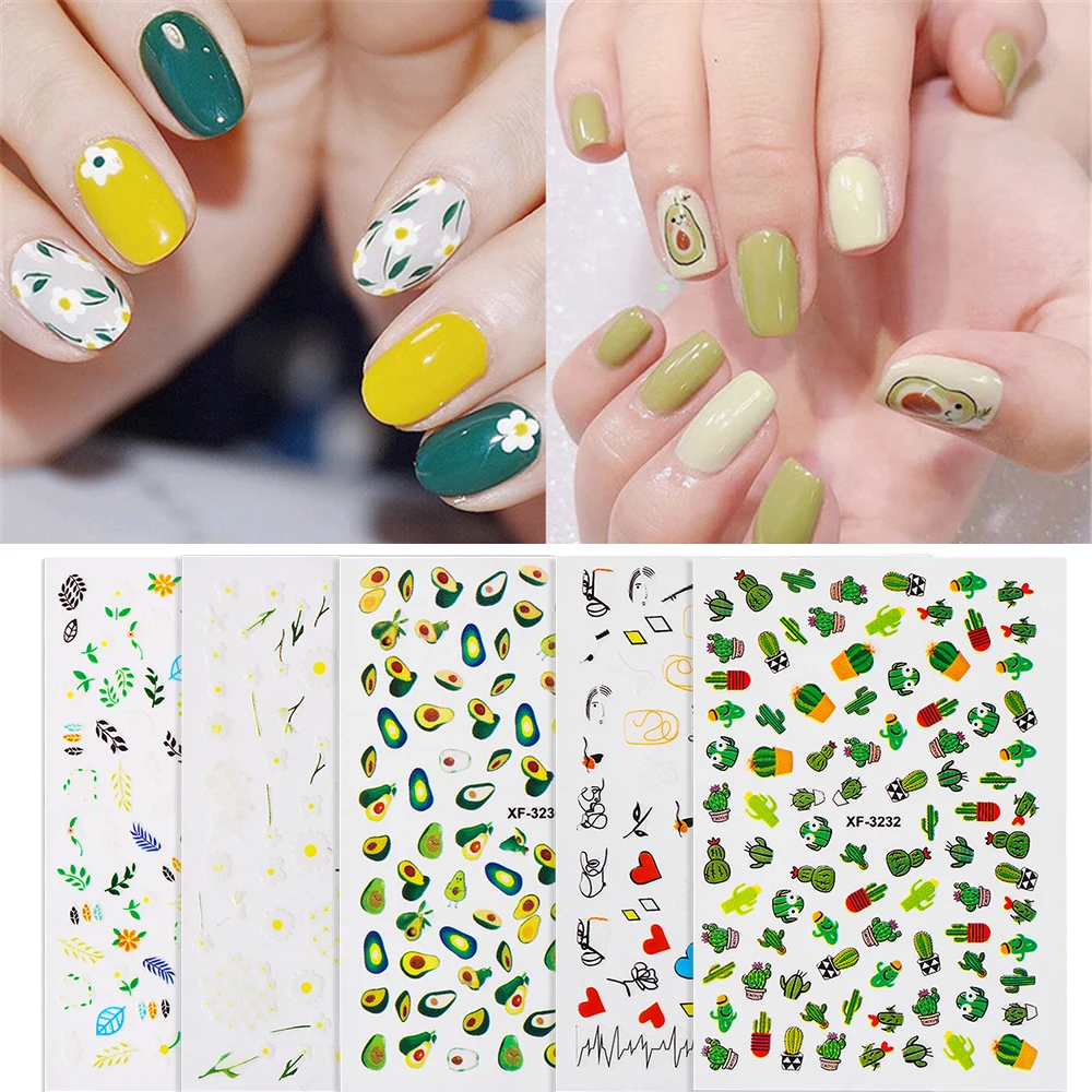 5 Styles Summer Nail Art Stickers Flower One Line Cactus Avocado Watermark Transfer Nail Decals Flora Nail Art Design Nail Tools
5 Styles Summer Nail Art Stickers Flower One Line Cactus Avocado Watermark Transfer Nail Decals Flora Nail Art Design Nail Tools