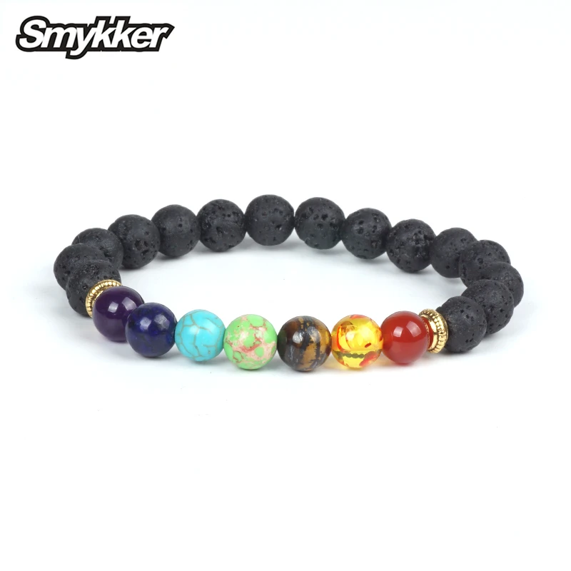 Natural Lava Stone 7 Chakra Beads Bracelets Black Lava Healing Balance Beads Reiki Prayer Bracelet Women Yoga Pulseira Masculina
Natural Lava Stone 7 Chakra Beads Bracelets Black Lava Healing Balance Beads Reiki Prayer Bracelet Women Yoga Pulseira Masculina