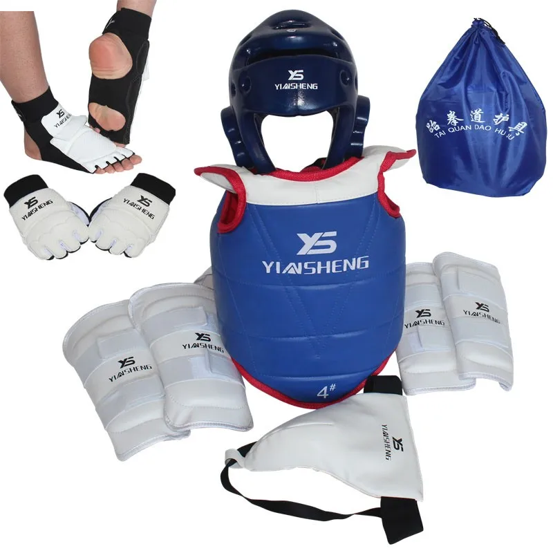 8PC/lot Adult kids Taekwondo set helmet chest protector/elbow protector/knee protector Thickening taekwondo support
8PC/lot Adult kids Taekwondo set helmet chest protector/elbow protector/knee protector Thickening taekwondo support
