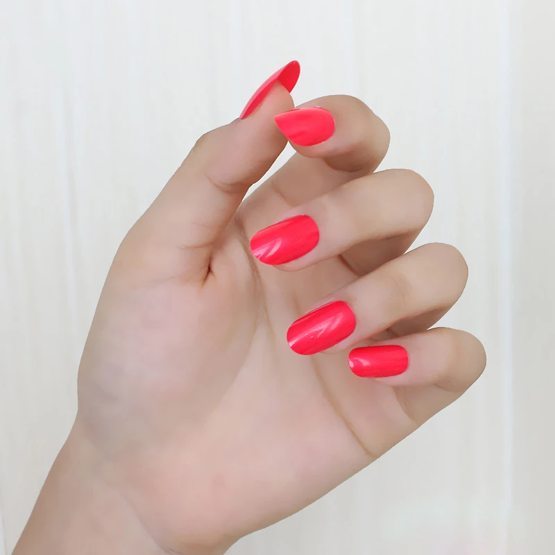 24pcs new fashion cute candy oval excellent touch design fake nails Bright red 052X
24pcs new fashion cute candy oval excellent touch design fake nails Bright red 052X