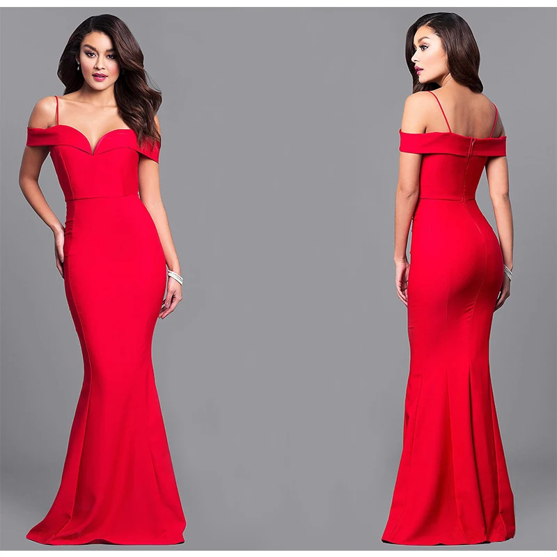 2019 Red Women Deep V-Neck Sling Off Shoulder Gown Formal Dress Backless Sexy Slim Fit Floor Party Maxi Dress Elegant Summer
2019 Red Women Deep V-Neck Sling Off Shoulder Gown Formal Dress Backless Sexy Slim Fit Floor Party Maxi Dress Elegant Summer