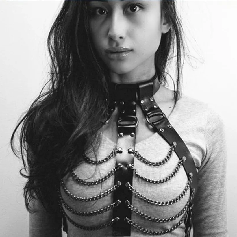 Sexy Leather Harness Garters Belt Silver Chains Body Chain Women Bondage Goth Party Fashion Festival Outfits Jewelry Accessories
Sexy Leather Harness Garters Belt Silver Chains Body Chain Women Bondage Goth Party Fashion Festival Outfits Jewelry Accessories