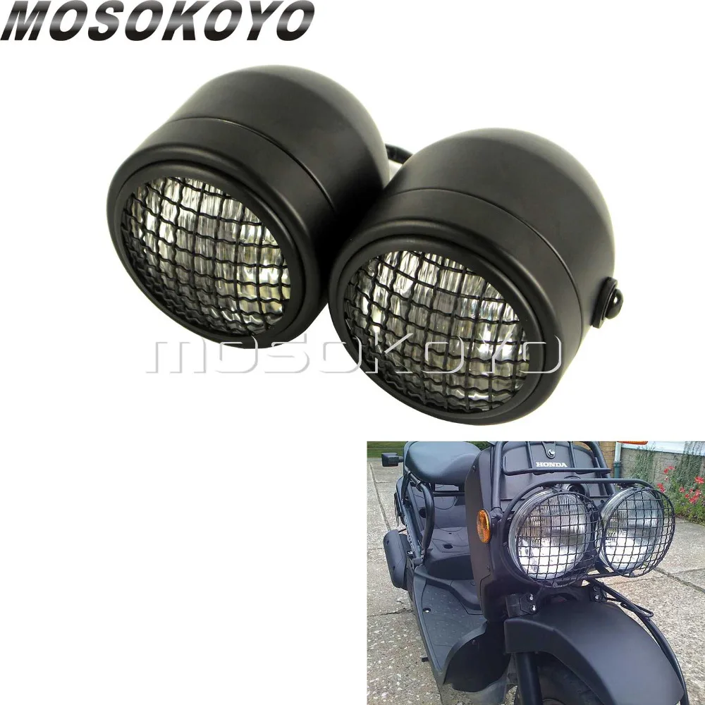 Двойная сетчатая фара 3 5 дюйма ретро для Harley Yamaha XJR XS Cafe Racer Chopper Bobber Scooter Universal| |
