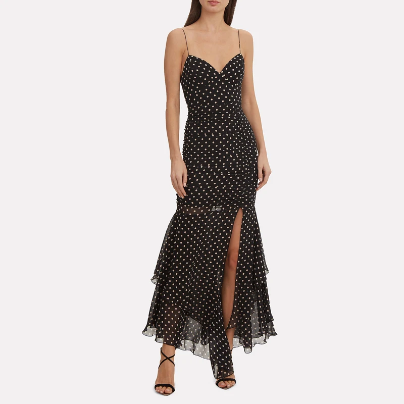 Runway Dress Luxury Designer 2019 New Arrival Women High Quality Summer Ladies Long Party Vestido Dot Bodycon Open Fork Dress
Runway Dress Luxury Designer 2019 New Arrival Women High Quality Summer Ladies Long Party Vestido Dot Bodycon Open Fork Dress