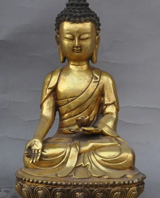 12"tibet buddhism bronze gilt sakyamuni Shakyamuni Tathagata buddha lotus statue
12"tibet buddhism bronze gilt sakyamuni Shakyamuni Tathagata buddha lotus statue