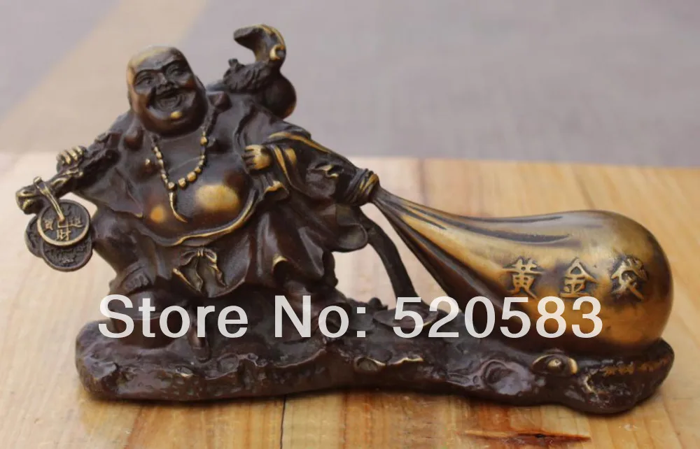 Free Shipping 9" China Bronze Wealth Happy Laugh Maitreya Buddha Money Bag YuanBao Statue
Free Shipping 9" China Bronze Wealth Happy Laugh Maitreya Buddha Money Bag YuanBao Statue
