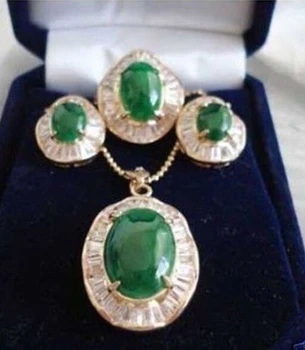 Factory price wholesal High-quality Crystal Bridal Green gem inlay zircon Earring Pendant Ring Sets for women jewelry
Factory price wholesal High-quality Crystal Bridal Green gem inlay zircon Earring Pendant Ring Sets for women jewelry