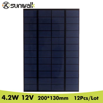 SUNWALK 12Pcs/Lot 12V 4.2W 350mA Solar Panel Cell DIY Solar Charger Module Solar System Cells Battery Charger 200*130mm
SUNWALK 12Pcs/Lot 12V 4.2W 350mA Solar Panel Cell DIY Solar Charger Module Solar System Cells Battery Charger 200*130mm