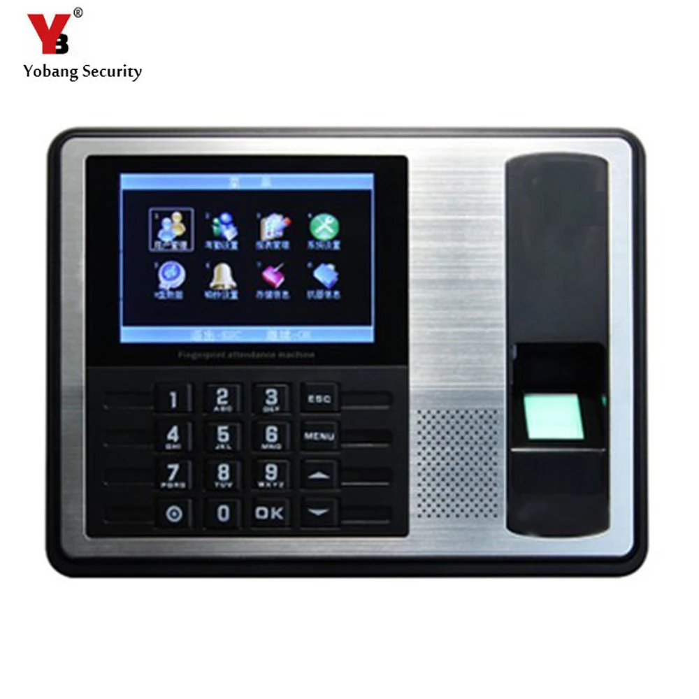 

YobangSecurity 4.3 Inch TFT TCP/IP Biometric Fingerprint Time Attendance Clock Recorder Employee Recognition ID Reader System
