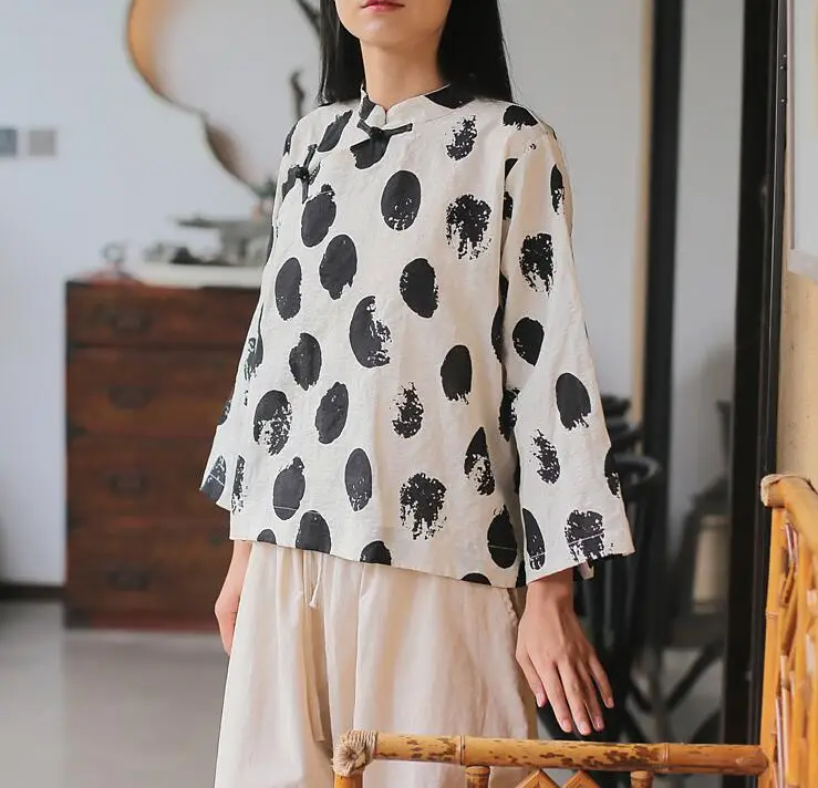 Print Dots T Shirt 2019 Summer Spring Vintage Long Sleeve Button Shirt Casual Loose Tops For Women YoYiKamomo
Print Dots T Shirt 2019 Summer Spring Vintage Long Sleeve Button Shirt Casual Loose Tops For Women YoYiKamomo