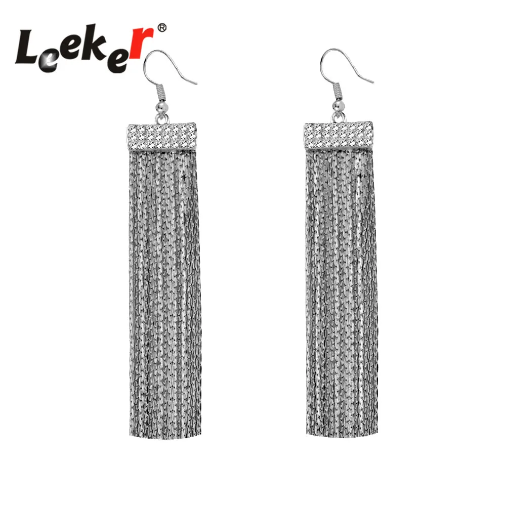 LEEKER Retro Rhinestone Long Tassel Drop Earrings For Women Gold/Silver/Black Color Statement Jewelry 91242 LK9
LEEKER Retro Rhinestone Long Tassel Drop Earrings For Women Gold/Silver/Black Color Statement Jewelry 91242 LK9