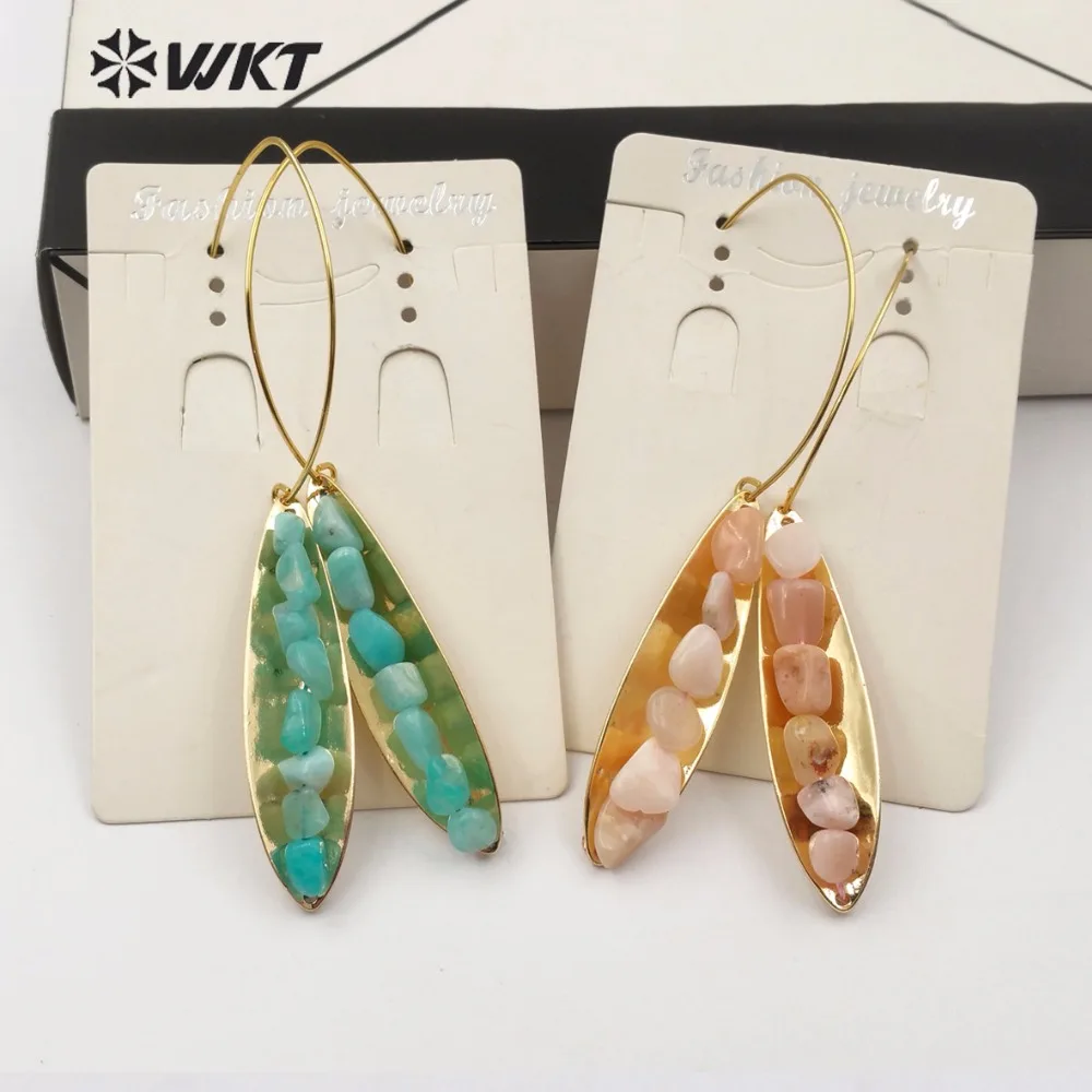 WT-E507 Semi-open Buckle Metal Circle Earrings with Multicolor Natural Gem-stone Random Size Golden Leaf Shape Decoration Jewelr
WT-E507 Semi-open Buckle Metal Circle Earrings with Multicolor Natural Gem-stone Random Size Golden Leaf Shape Decoration Jewelr