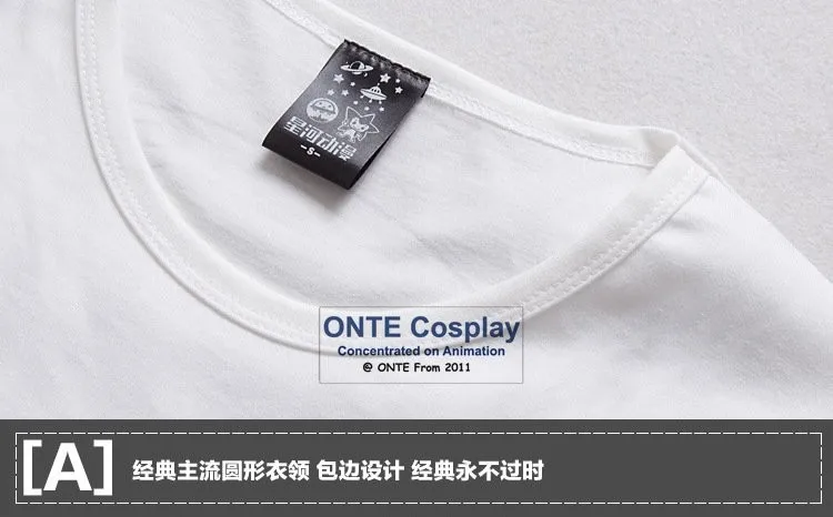 Sword Art Online Costume Kirigaya Kazuto Black White T-Shirt O-neck Cotton Tee Shirts (12)
